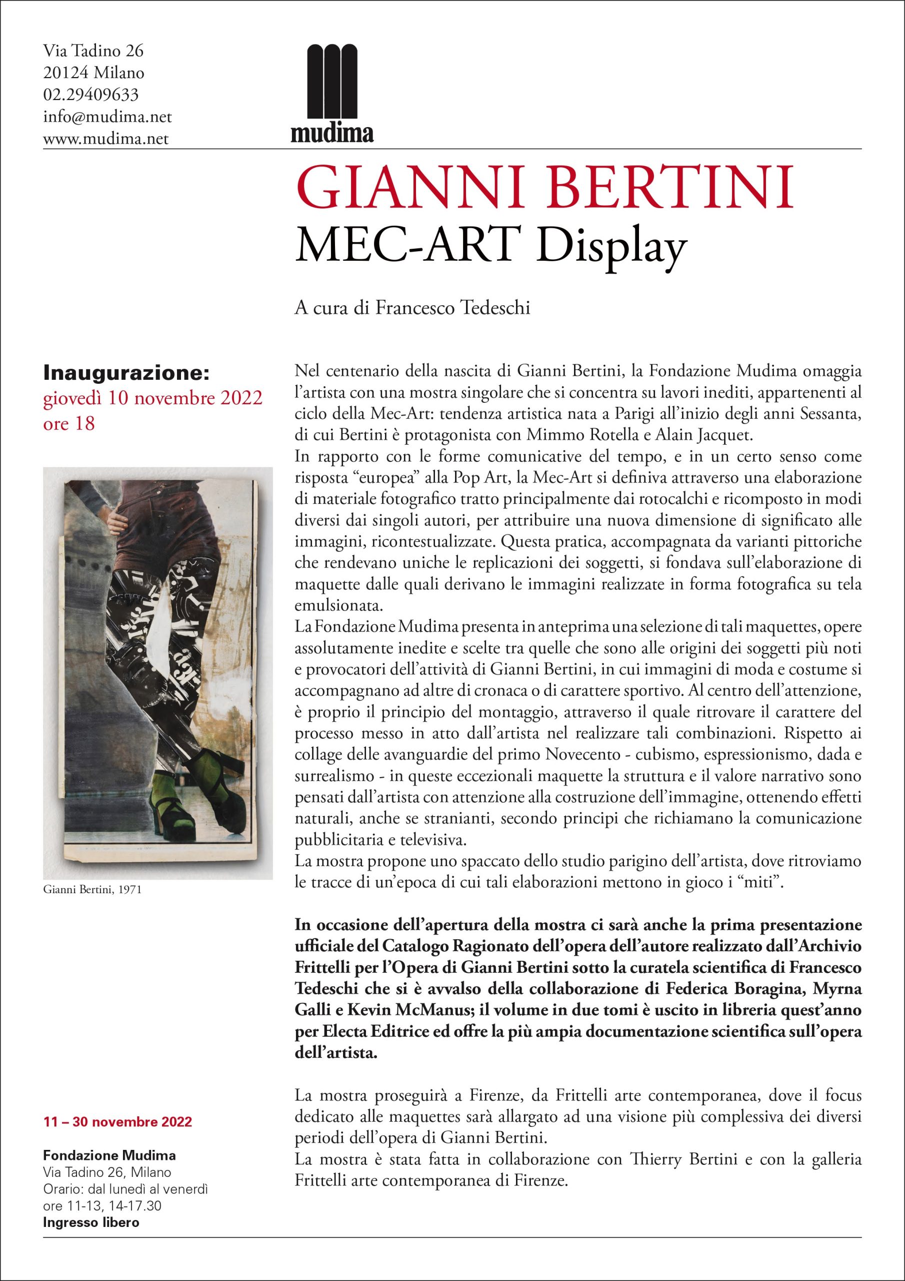 GIANNI BERTINI MEC-ART Display